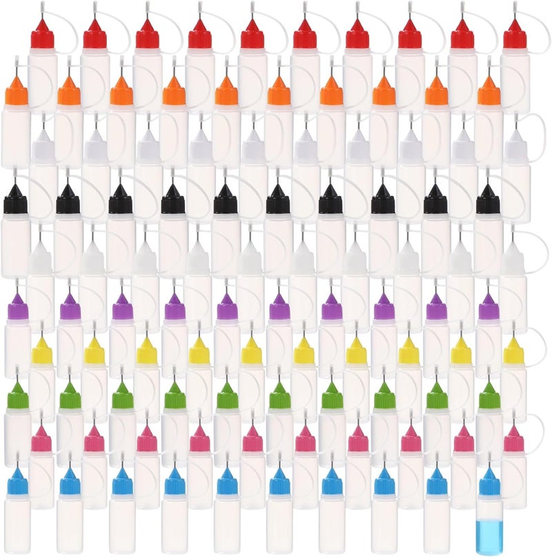 TIMCORR 100Pcs Precision Tip Applicators, 10 ml/0.34 oz Mini Needles Applicator Bottles, Fine Tip Squeeze Glue Bottles, Ideal for Liquid Oil DIY, Quilting, Acrylic Painting, and Craft - Image 1